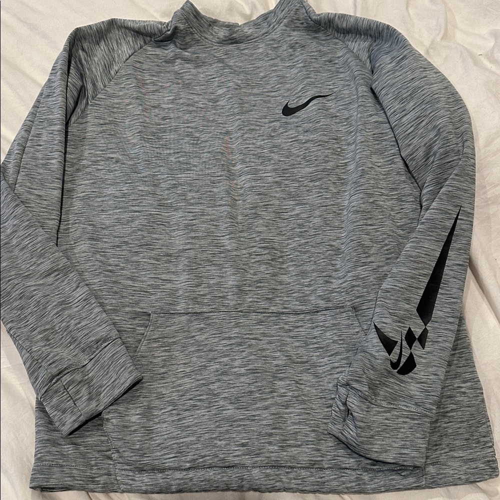 Nike Dri-FIT Gray Top WARM with pocket in front for hands - YXL